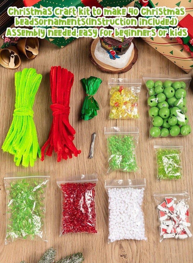 LSLYHTC Christmas Crafts for Kids Adults Families, Christmas Beaded Ornament Kits, 40PCS Include 8 Christmas Trees, 16 Calabashes, and 16 Candy Canes for DIY Crafts Xmas Holiday Tree Decoration Party Supplies - Image 3